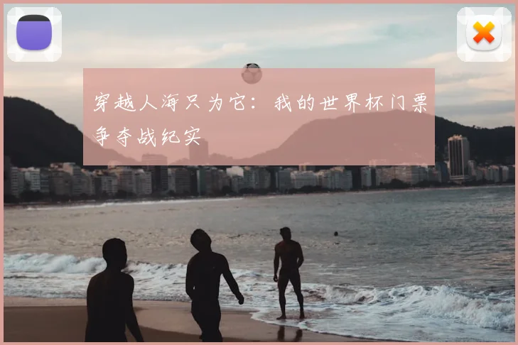 穿越人海只为它:我的世界杯门票争夺战纪实